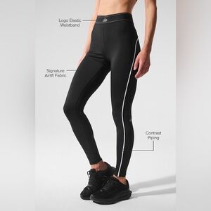 Airlift Contrast-Piping Women's Leggings - Black